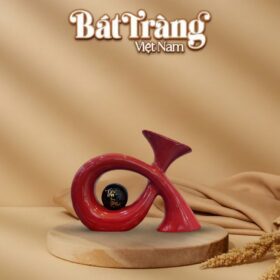 Tượng decor cây kèn vẽ chữ Tài Lộc màu đỏ BT-TGS12