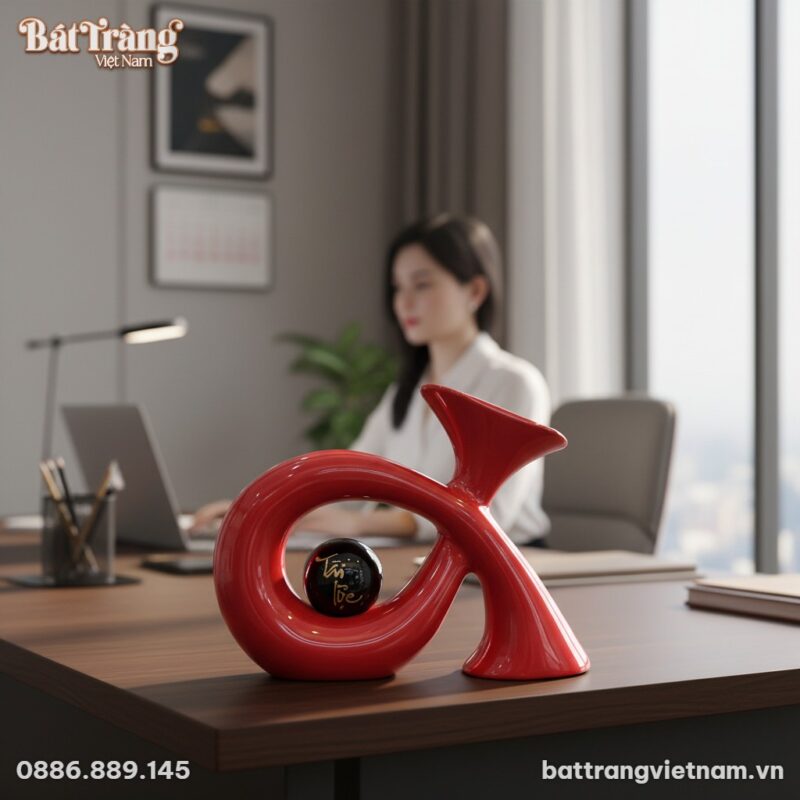 Cận cảnh tượng decor cây kèn Tài Lộc màu đỏ bón... Cận cảnh tượng decor cây kèn Tài Lộc màu đỏ bón...