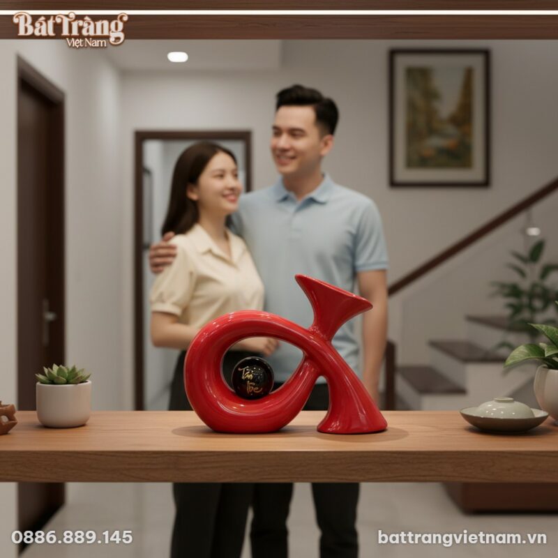 Một tượng decor cây kèn Tài Lộc màu đỏ bóng, ca... Một tượng decor cây kèn Tài Lộc màu đỏ bóng, ca...