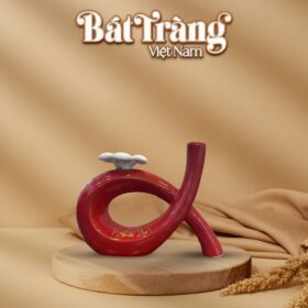 Tượng decor dáng alpha bông hoa màu đỏ BT-TGS10