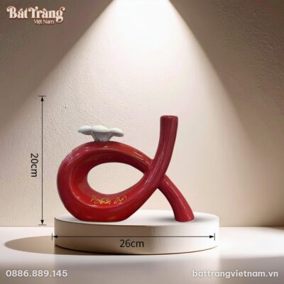 Kích thước Tượng decor dáng alpha bông hoa màu đỏ BT-TGS10