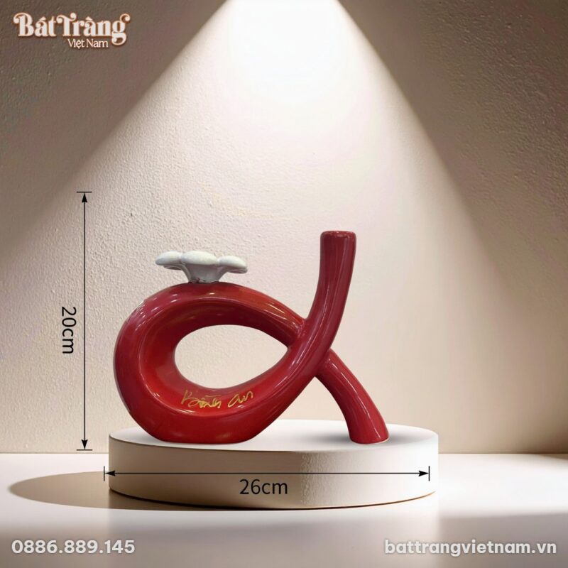 Kích thước Tượng decor dáng alpha bông hoa màu đỏ BT-TGS10
