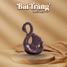 Tượng decor thiên nga tím chữ may mắn BT-TGS05