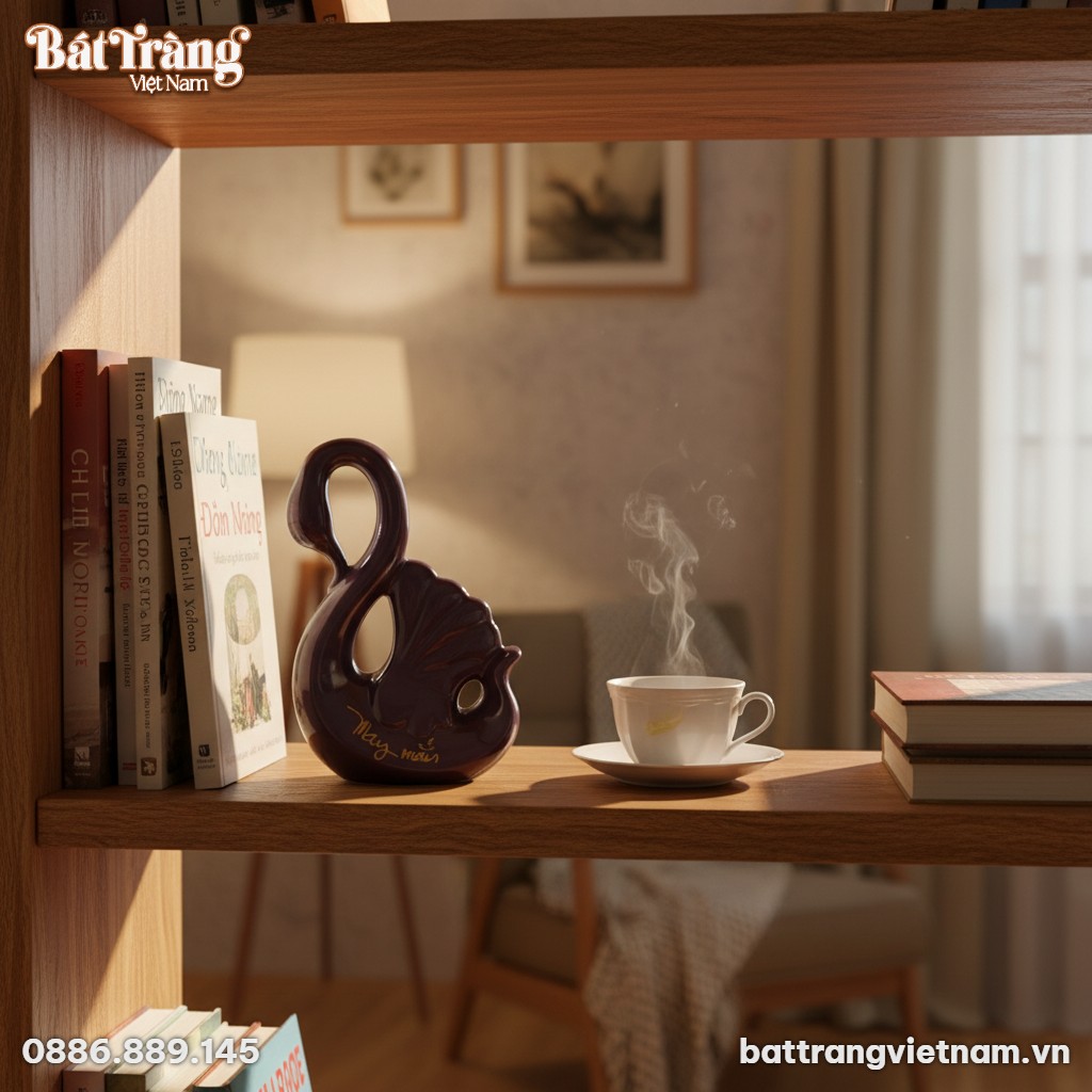 Tượng thiên nga tím 'May mắn' đặt tinh tế trên ...