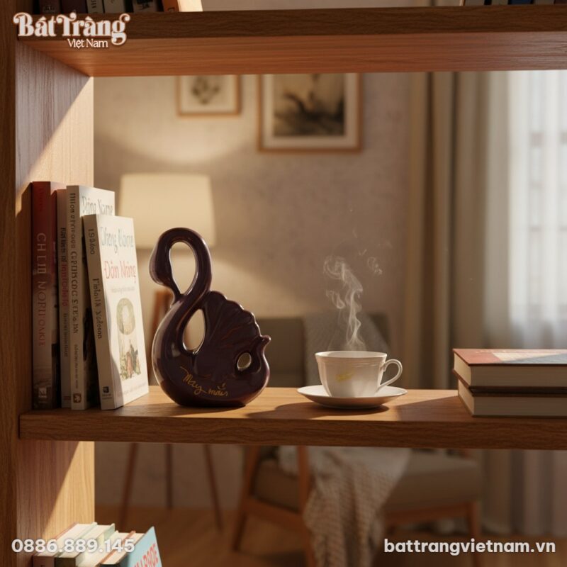 Tượng thiên nga tím 'May mắn' đặt tinh tế trên ... Tượng thiên nga tím 'May mắn' đặt tinh tế trên ...