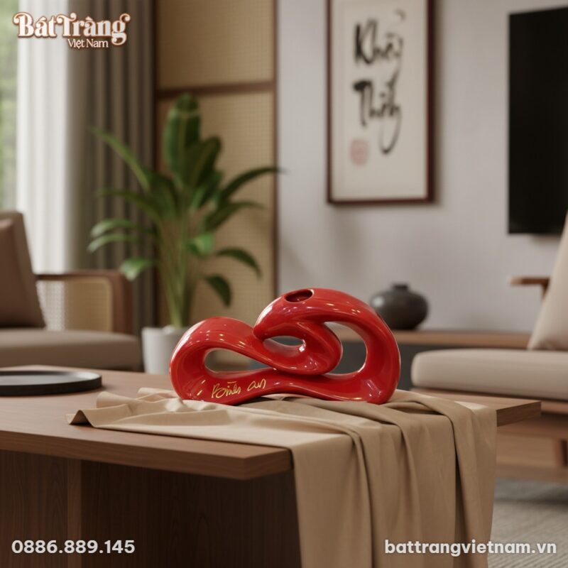 Chụp cận cảnh tinh tế tượng gốm chữ Bình an 18c...