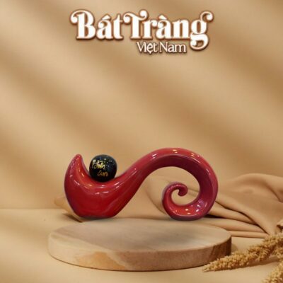 Tượng Gốm decor gợn sóng đỏ BT-TGS09 - Ảnh đại diện