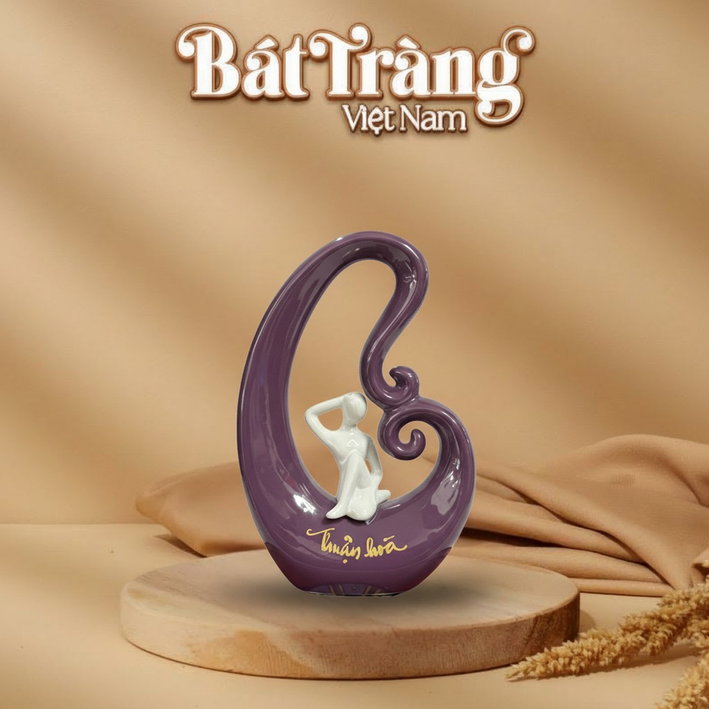 Tượng gốm sứ decor chữ Thuận Hoà BT-LHS15