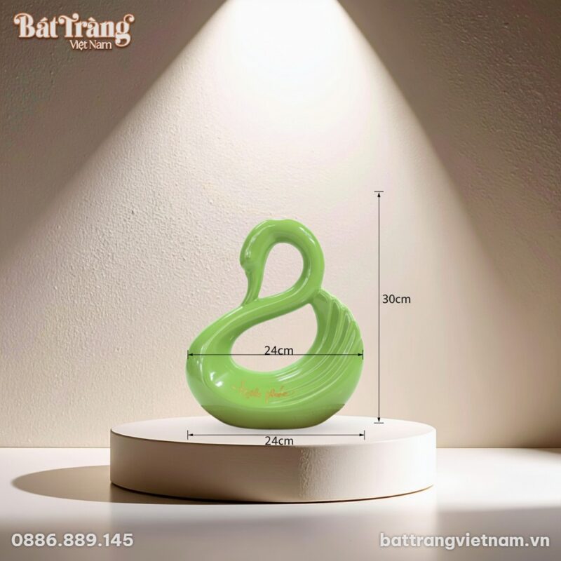 Kích thước Tượng gốm sứ decor thiên nga xanh lá BT-TGS3 Kích thước Tượng gốm sứ decor thiên nga xanh lá BT-TGS3