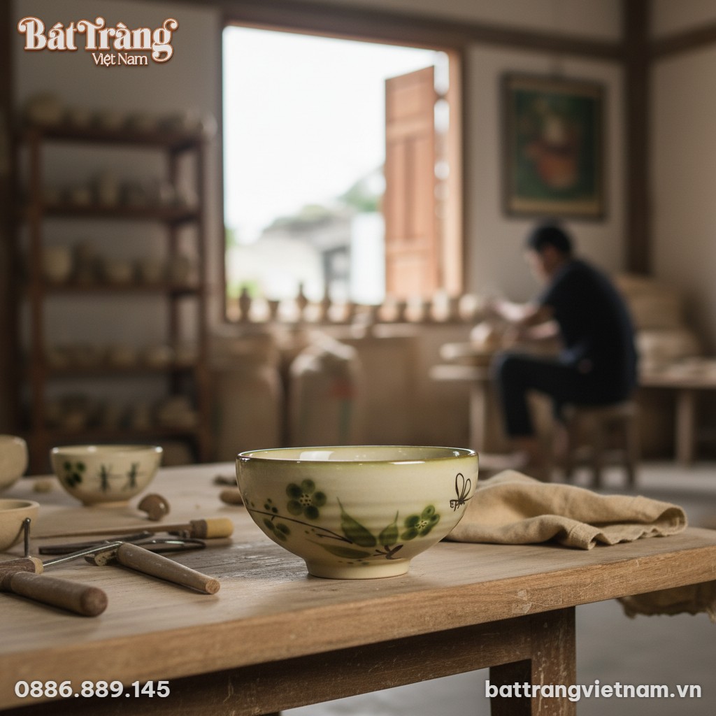 Cận cảnh họa tiết chuồn tr&uacute;c v&agrave; hoa l&aacute; vẽ tay t...