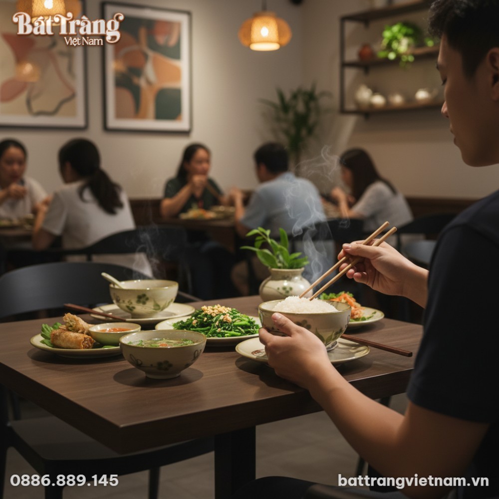 Chiếc b&aacute;t gốm sứ B&aacute;t Tr&agrave;ng họa tiết chuồn tr&uacute;c ...