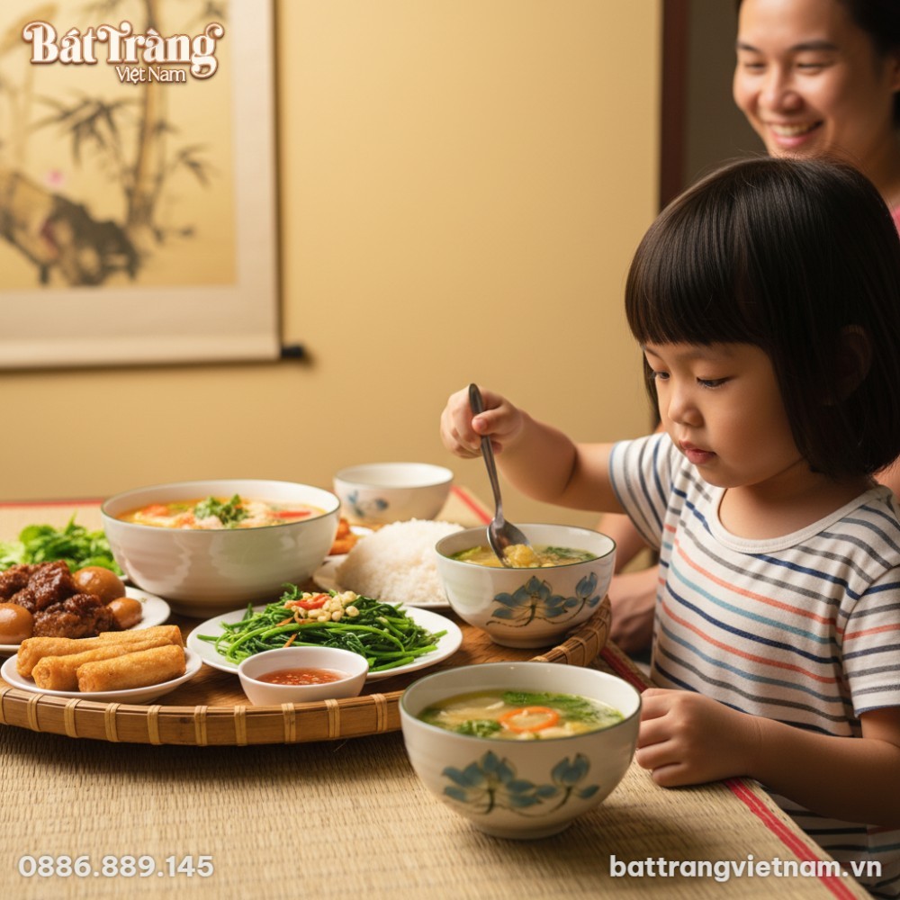 Cận cảnh một chiếc b&aacute;t sứ B&aacute;t Tr&agrave;ng họa tiết se...