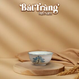 Bát mắm sứ trắng hoạ tiết sen xanh Bát Tràng BT-BD112