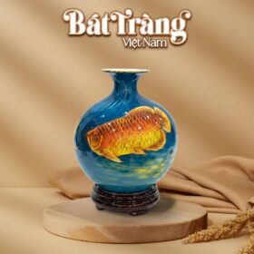 Bình hút lộc Cá Rồng Tài Lộc vẽ vàng 24k BT-BHL101