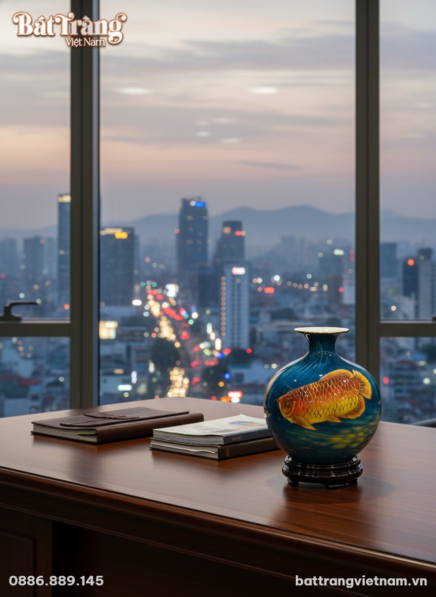 Tr&ecirc;n b&agrave;n l&agrave;m việc rộng r&atilde;i của một doanh nh&acirc;n t...