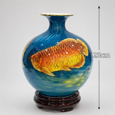 Kích thước Bình hút lộc Cá Rồng Tài Lộc vẽ vàng 24k BT-BHL101