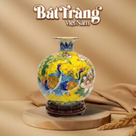 Bình hút lộc Chim Hạc Liên Hoa vẽ vàng 24k BT-BHL100