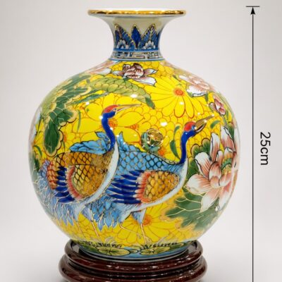 Kích thước Bình hút lộc Chim Hạc Liên Hoa vẽ vàng 24k BT-BHL100