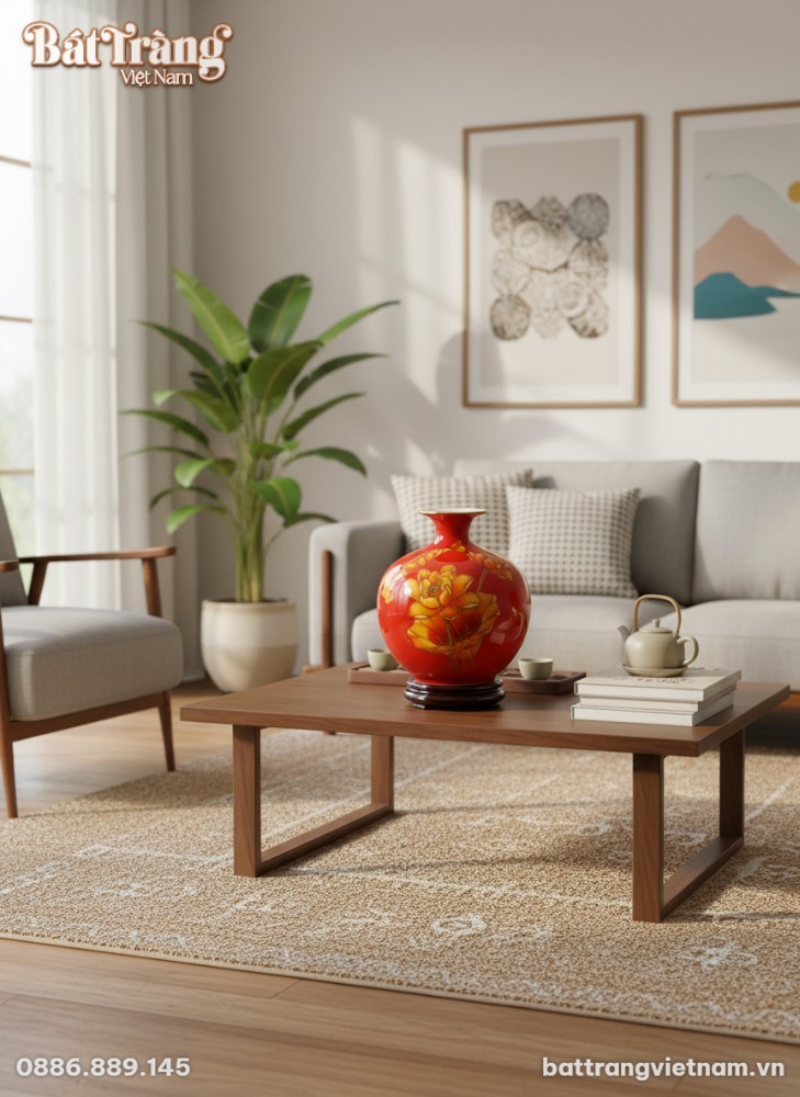 Một chiếc b&igrave;nh h&uacute;t lộc k&iacute;ch thước 25cm được trư...