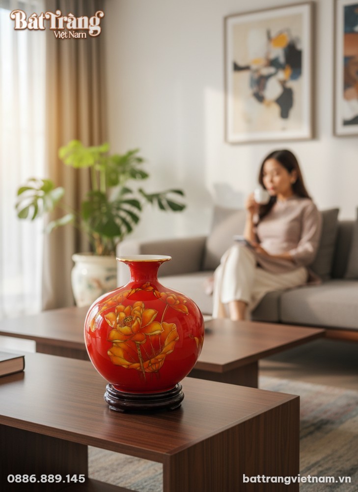 Cận cảnh nghệ thuật b&igrave;nh h&uacute;t lộc cao 25cm, tập ...