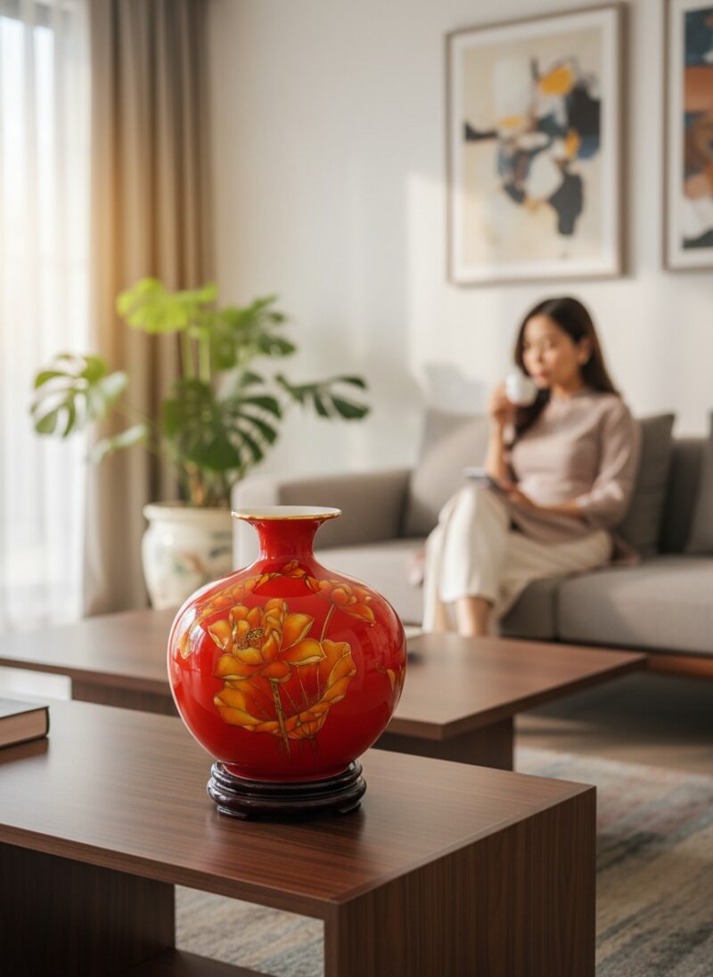 Cận cảnh nghệ thuật bình hút lộc cao 25cm, tập ...