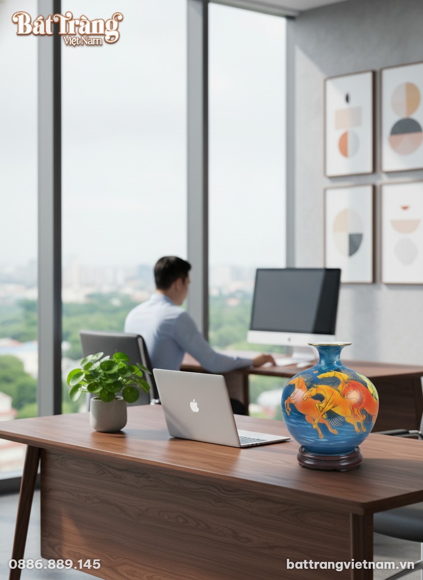 B&igrave;nh h&uacute;t lộc m&atilde; đ&aacute;o th&agrave;nh c&ocirc;ng 25cm đặt trang t...