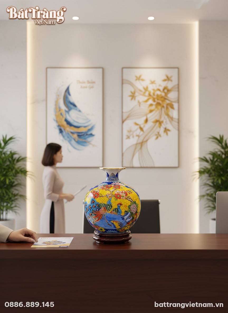 B&igrave;nh h&uacute;t lộc Nhị cảnh cao 25cm đặt trang trọng ...