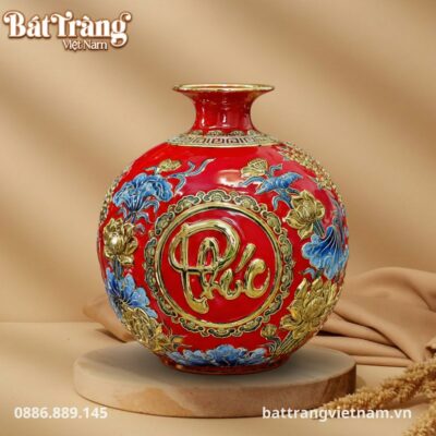 Bình hút lộc Phúc Lộc Thọ màu đỏ vẽ vàng 24k BT-BHL104 - Ảnh đại diện