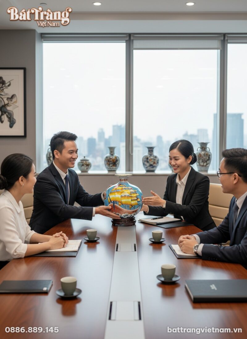 Một cặp đôi doanh nhân Việt Nam đang mỉm cười t...