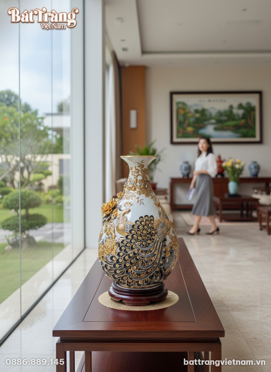 B&igrave;nh tỳ b&agrave; gốm sứ B&aacute;t Tr&agrave;ng cao 55cm, rực rỡ vớ...