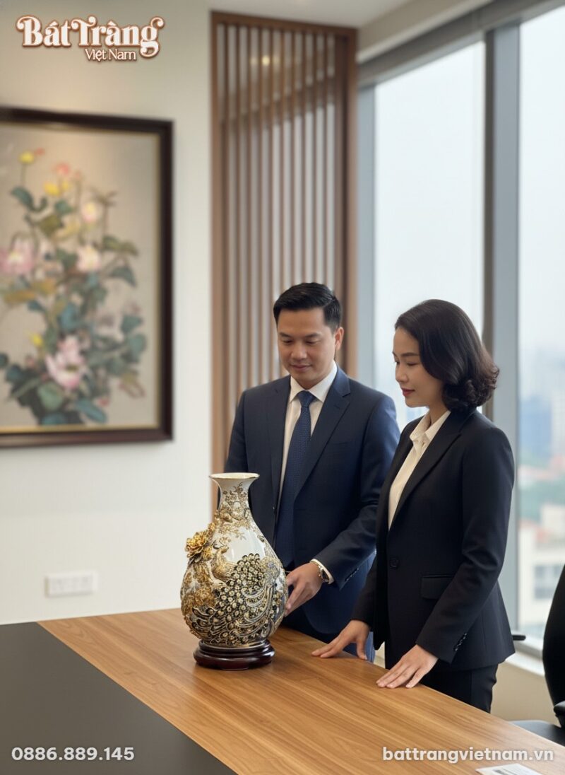 Hai doanh nhân Việt Nam trong trang phục công s...