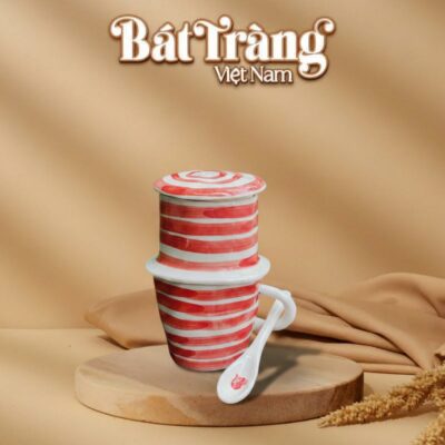 Bộ phin cafe kèm thìa hoạ tiết sọc ngang đỏ BT-LCF01 - Ảnh đại diện