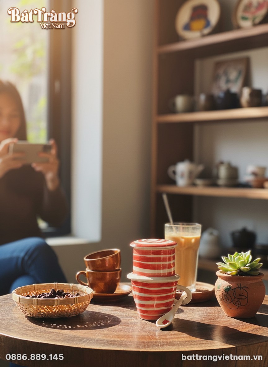 Một g&oacute;c qu&aacute;n c&agrave; ph&ecirc; nhỏ, ấm c&uacute;ng mang phong c&aacute;c...
