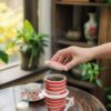 Cận cảnh bộ phin cà phê gốm sứ Bát Tràng họa ti...