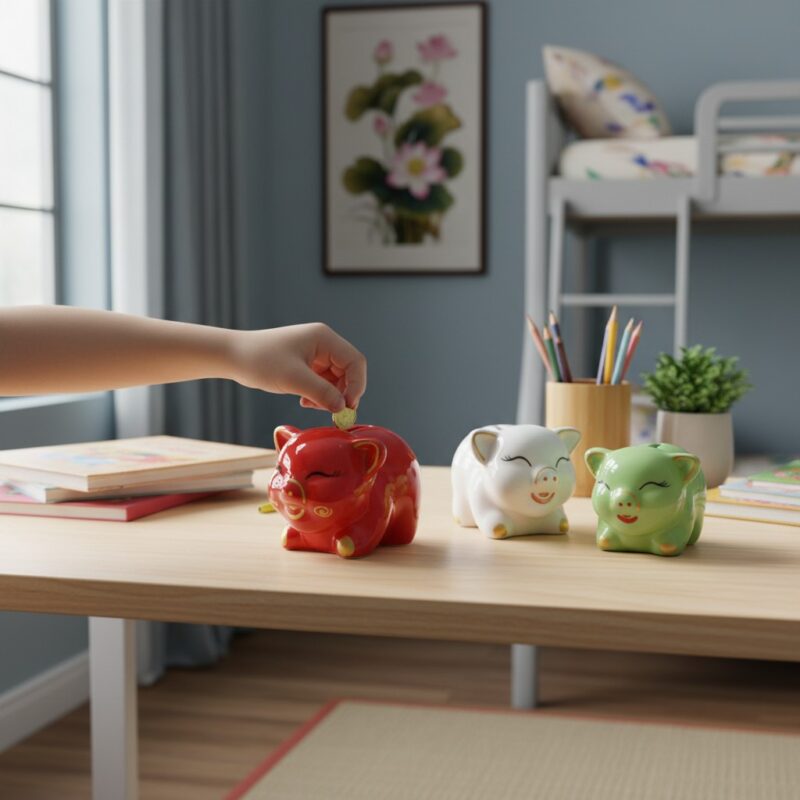 Một bàn tay trẻ em khéo léo đặt đồng xu vào chú...