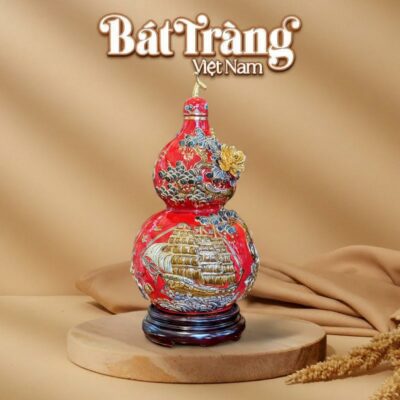 Hồ Lô đắp nổi vẽ vàng "Thuận Buồm Xuôi Gió" màu đỏ BT-BHL11 - Ảnh đại diện