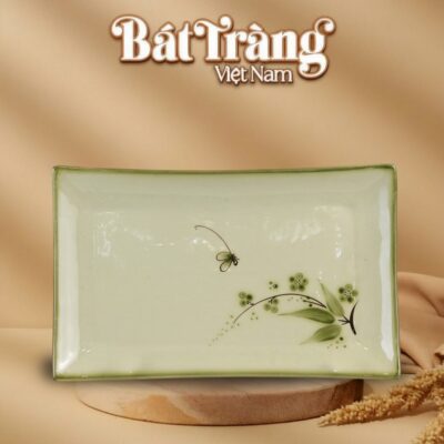 Đĩa chữ nhật bộ bát đĩa hoạ tiết chuồn trúc BT-BD86 - Ảnh đại diện