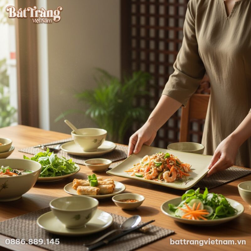 Một người phụ nữ trong trang phục áo bà ba hiện...