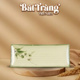 Đĩa chữ nhật dài bộ bát đĩa hoạ tiết chuồn trúc BT-BD85