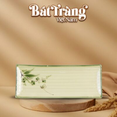 Đĩa chữ nhật dài bộ bát đĩa hoạ tiết chuồn trúc BT-BD85 - Ảnh đại diện