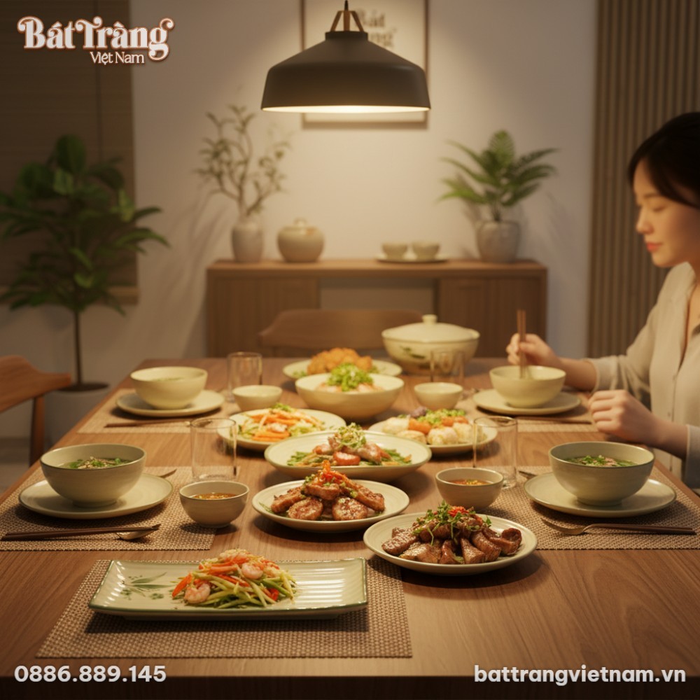 Bữa ăn gia đ&igrave;nh ấm c&uacute;ng trong kh&ocirc;ng gian ph&ograve;ng ...