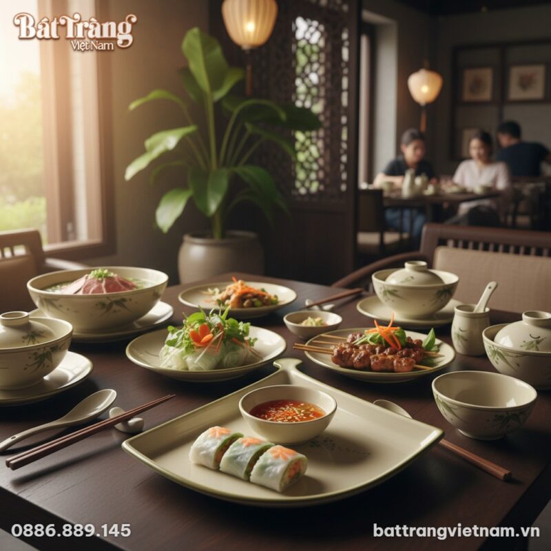 Đĩa gốm Bát Tràng hình cánh quạt chuồn trúc đặt...