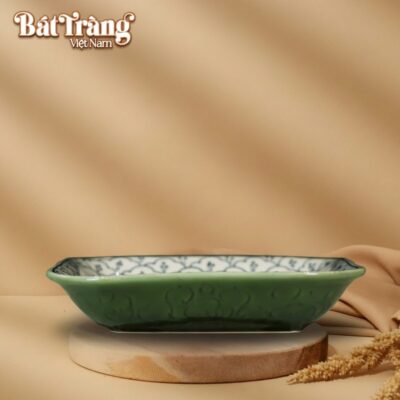 Đĩa sâu lòng hoạ tiết bèo xanh men lục bảo BT-BD100 - Ảnh đại diện