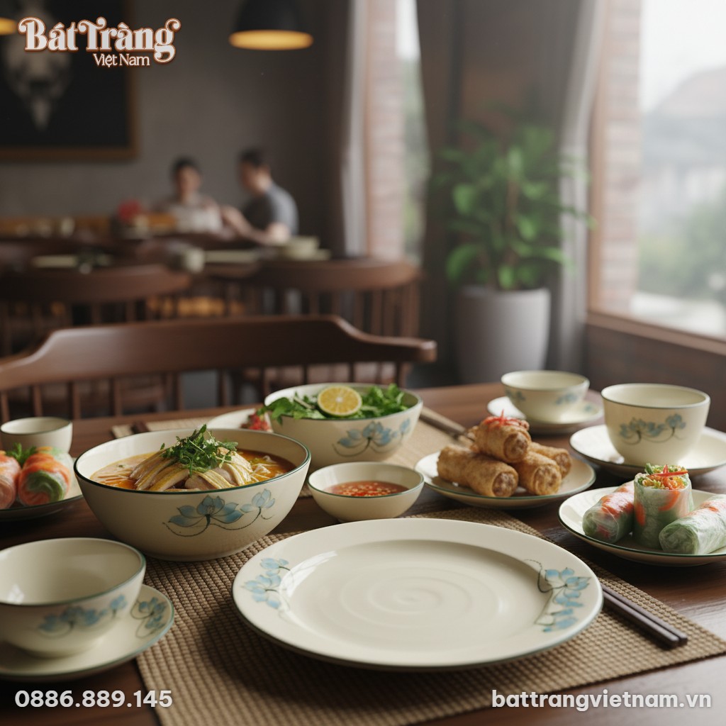 Ảnh cận cảnh tinh xảo chiếc đĩa sứ Bát Tràng họ...