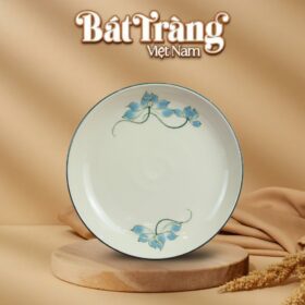 Đĩa tròn hoạ tiết sen xanh Bát Tràng BT-BD120