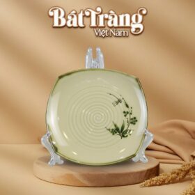 Đĩa vuông vát bộ bát đĩa hoạ tiết chuồn trúc BT-BD84