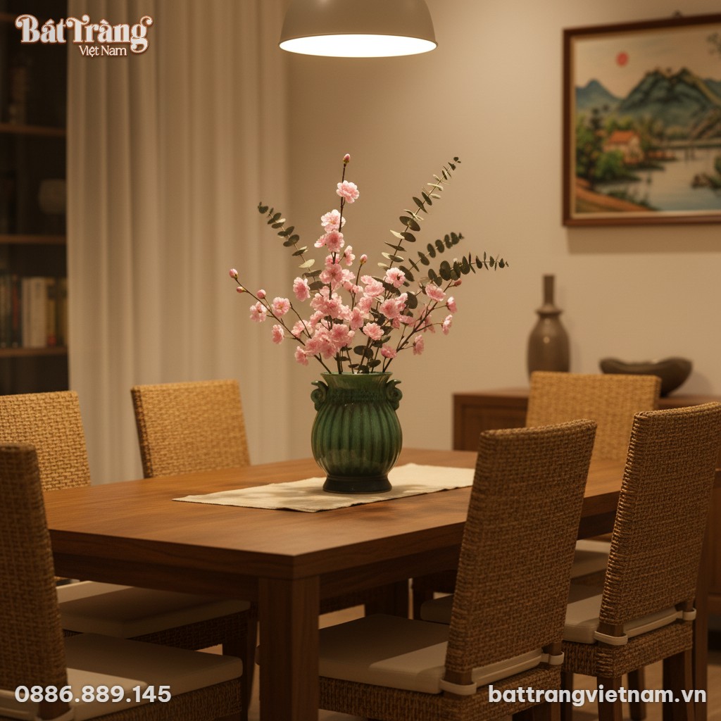 Lọ hoa men ngọc xanh d&aacute;ng bầu BT-LHS44 l&agrave; điểm ...