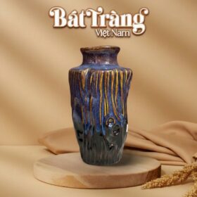 Lọ hoa dáng gốc cây men xanh nâu hoả biến BT-LHS39