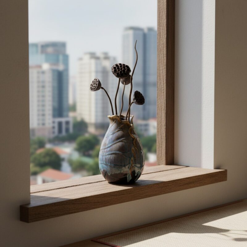 Cận cảnh lọ hoa men hoả biến BT-LHS41 cao 26cm ...