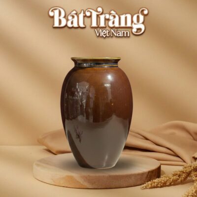 Lọ hoa dáng xoài men nâu hoả biến BT-LHS37 - Ảnh đại diện